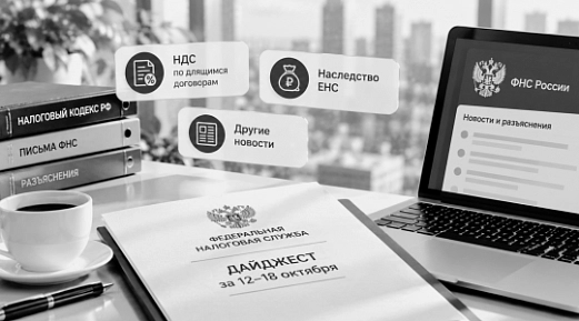 Дайджест УФНС за 12–18 октября: НДС по длящимся договорам, наследство ЕНС и другие новости
